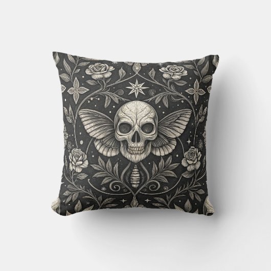 Gothic Skull Floral Celestial Pattern (1) クッション (正面)