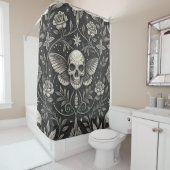 Gothic Skull Floral Celestial Pattern (1) シャワーカーテン (インサイチュ)