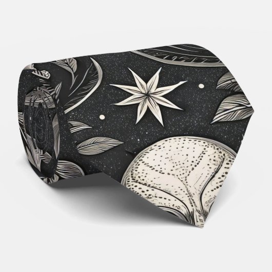 Gothic Skull Floral Celestial Pattern (1) ネクタイ (ロール)