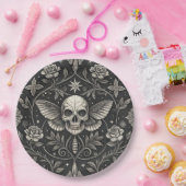 Gothic Skull Floral Celestial Pattern (1) ペーパープレート (パーティー)