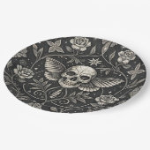 Gothic Skull Floral Celestial Pattern (1) ペーパープレート (アングル)