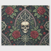 Gothic Skull Floral Celestial Pattern (3) ラッピングペーパー (フラット)