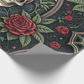 Gothic Skull Floral Celestial Pattern (3) ラッピングペーパー (角)