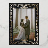 Gothic Skull Hallowedding Retro Wedding Invitation 箔招待状 (裏面)