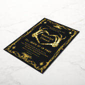 Gothic Skull Hallowedding Retro Wedding Invitation 箔招待状 (回転した状態)