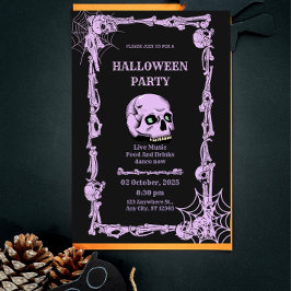 Gothic Skull Halloween Invitation  Dark & Elegant  招待状