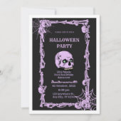 Gothic Skull Halloween Invitation  Dark & Elegant  招待状 (正面)