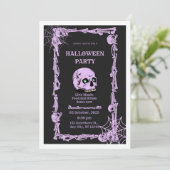 Gothic Skull Halloween Invitation  Dark & Elegant  招待状 (スタンド正面)