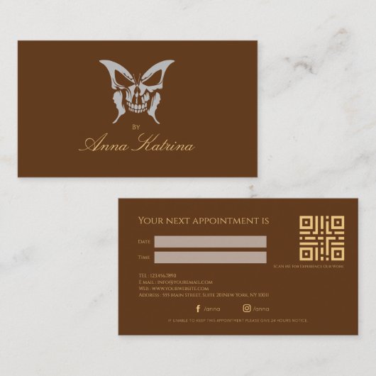 Gothic Skull Ink Studio Tattoo Artist Appointment 名刺 (正面/裏面)