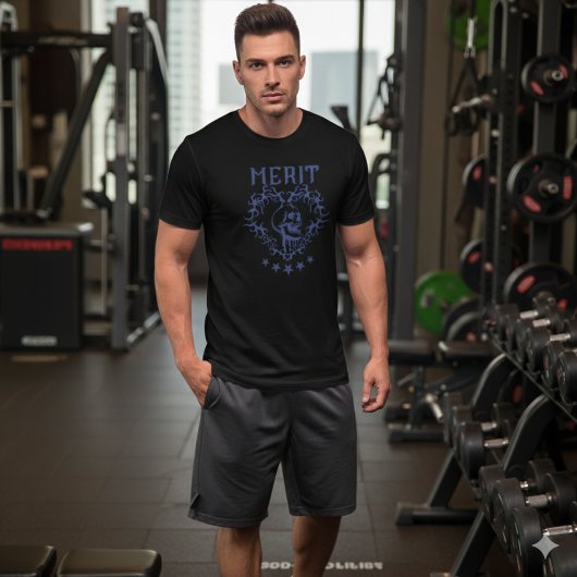 Gothic Skull MERIT Graphic Black T-Shirt トライブレンドＴシャツ