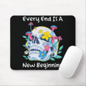 Gothic Skull Mushroom Flowers Every End Is A New B マウスパッド (マウス)