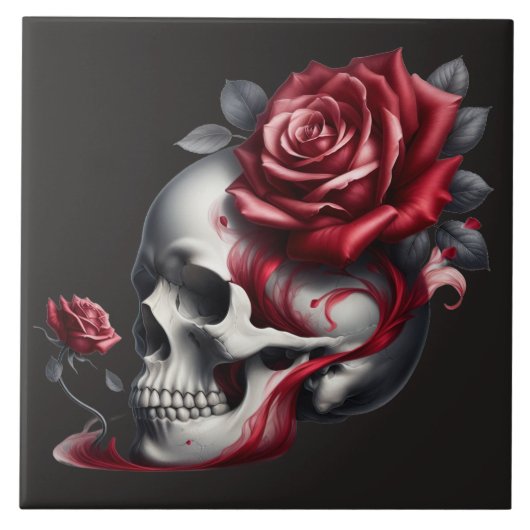 Gothic Skull Rose タイル (正面)