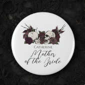 Gothic Skull & Rose Wedding Party 缶バッジ