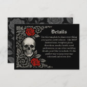 Gothic Skull Roses Wedding Details Enclosure Card エンクロージャーカード (正面/裏面)
