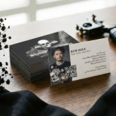 Gothic Skull Tattoo Artist Studio Photo QR Code 名刺