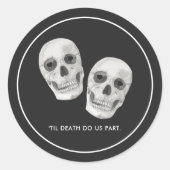 Gothic Skull Wedding Sticker ラウンドシール (正面)