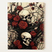 Gothic Skulls and Red Roses Monogram プランナー手帳 (裏面)