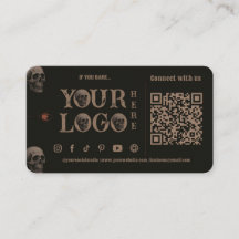 Gothic Skulls Dark Halloween Ticket Business Cards