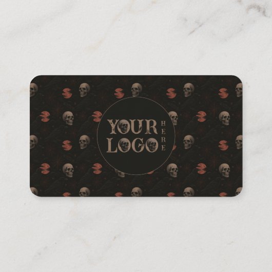 Gothic Skulls Dark Halloween Ticket Business Cards 名刺 (裏面)