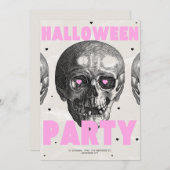 Gothic Skulls Halloween Party Invitation  招待状 (正面/裏面)
