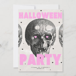 Gothic Skulls Halloween Party Invitation  招待状