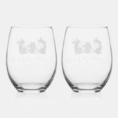 Gothic Skulls & Roses Til Death Wedding ステムなしワイングラス (裏面)