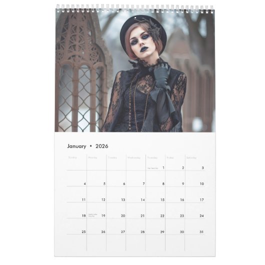 Gothic Souls & Steampunk Dreams – 2026 Calendar カレンダー (1月 2026)