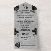 Gothic Spirit Board, Witchy Fall Halloween Wedding オールインワン招待状 (内側)