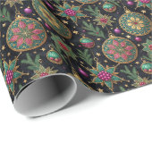 Gothic Stained Glass Christmas Ornament Wrapping ラッピングペーパー (ロールコーナー)