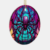 Gothic Stained Glass Skull Spider セラミックオーナメント (右)