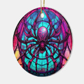 Gothic Stained Glass Skull Spider セラミックオーナメント (左)