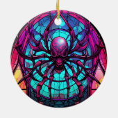 Gothic Stained Glass Skull Spider セラミックオーナメント (裏面)
