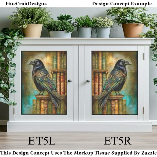 Gothic/Steampunk Raven With Antique Books ET5R 薄葉紙