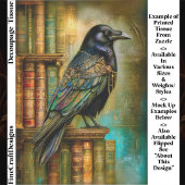 Gothic/Steampunk Raven With Antique Books ET5R 薄葉紙