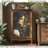 Gothic Steampunk Woman, Industrial EH9R Decoupage 薄葉紙