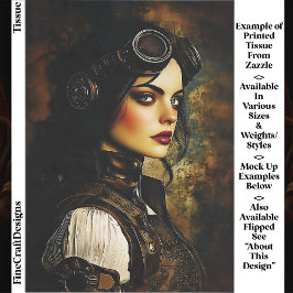 Gothic Steampunk Woman, Industrial EH9R Decoupage 薄葉紙