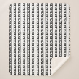 Gothic striped pattern with skulls シェルパブランケット