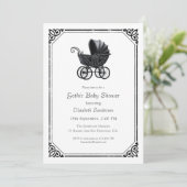  Gothic Stroller Baby Shower Invitation 招待状 (スタンド正面)