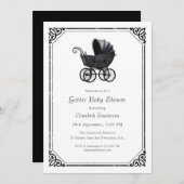  Gothic Stroller Baby Shower Invitation 招待状 (正面/裏面)