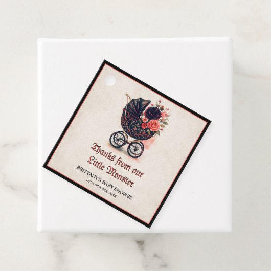 Gothic Stroller Halloween Baby Shower  フェイバータグ (インサイチュ)
