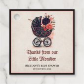 Gothic Stroller Halloween Baby Shower  フェイバータグ (正面)