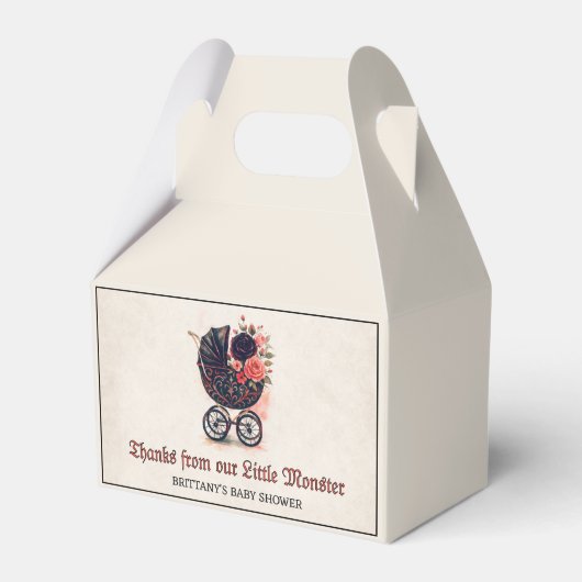 Gothic Stroller Halloween Baby Shower フェイバーボックス (正面サイド)