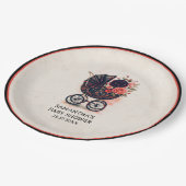 Gothic Stroller Vintage Halloween Baby Shower  ペーパープレート (アングル)