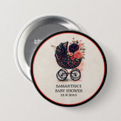 Gothic Stroller Vintage Halloween Baby Shower  缶バッジ (正面&裏面)