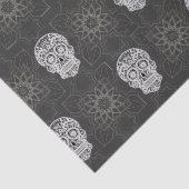 Gothic Sugar Skull and Grey Geometric Pattern 薄葉紙 (詳細)