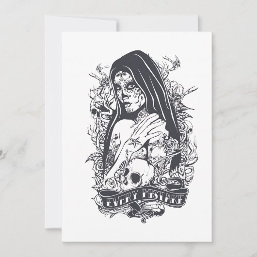Gothic Sugar Skull Woman Tattoo Art シーズンカード (正面)