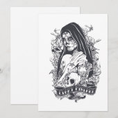 Gothic Sugar Skull Woman Tattoo Art シーズンカード (正面/裏面)