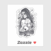 Gothic Sugar Skull Woman Tattoo Art シール (シート)