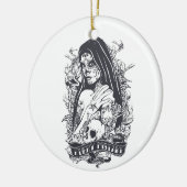 Gothic Sugar Skull Woman Tattoo Art セラミックオーナメント (左)