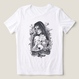 Gothic Sugar Skull Woman Tattoo Art トライブレンドTシャツ